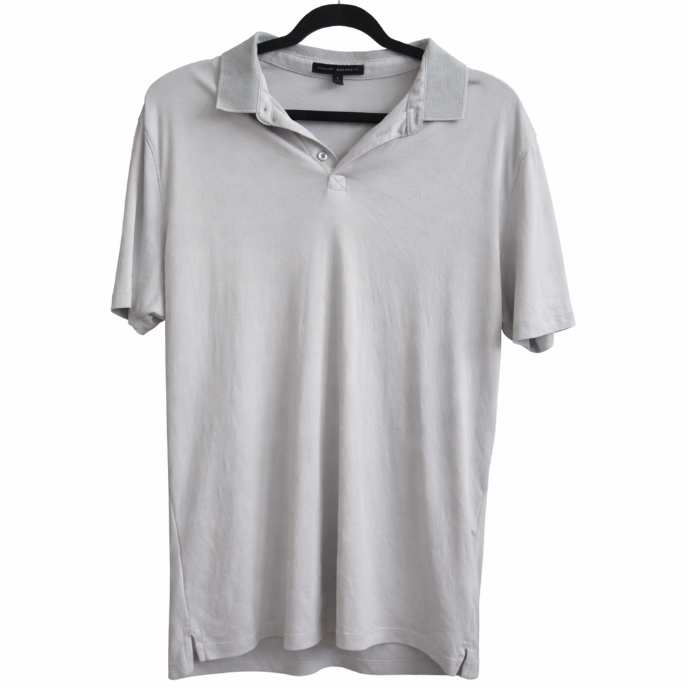 Robert Barakett Premium Performance Polo Shirt Mens Large L Light Gray Golf
